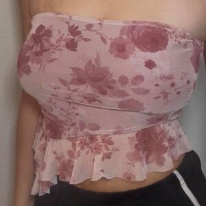 RSQ x Tilly’s Floral Ruffle Tube Top l Medium
